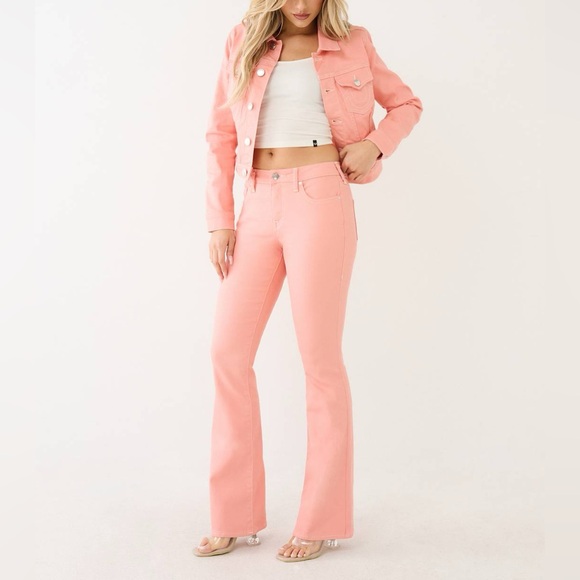 True Religion Becca Mid Rise Women’s Coral Bootcut Jeans Size 26 NWT - Picture 1 of 15